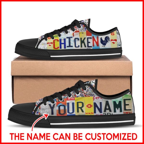 Chicken License Plates Low Top Shoes Canvas Shoes, Low Tops, Low Top Sneakers