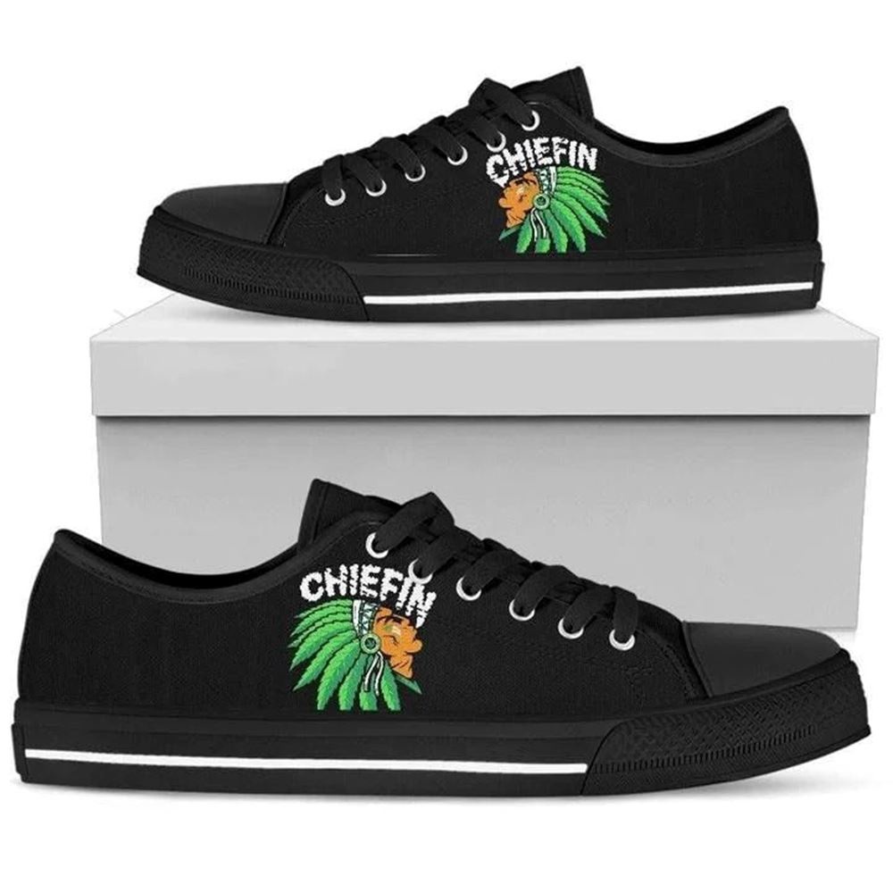 Chiefin Tribal Black Canvas Low Top Shoes, Low Top Designer Shoes, Low Top Sneakers