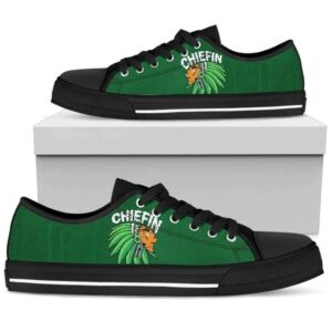 Chiefin Tribal Green Canvas Low Top Shoes,…