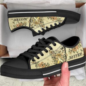 Childhood Cancer Shoes Butterfly Flower Low Top…
