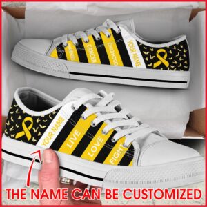 Childhood Cancer Shoes Plaid Low Top, Low…