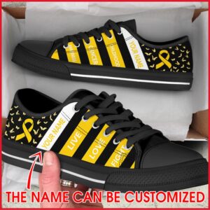 Childhood Cancer Shoes Plaid Low Top Low Top Designer Shoes Low Top Sneakers 2 wymymt.jpg