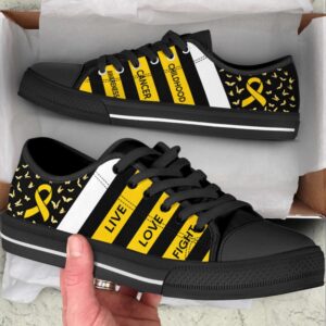 Childhood Cancer Shoes Plaid Low Top Shoes…