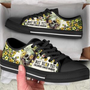 Childhood Cancer Shoes Rose Flowers Skull Low…