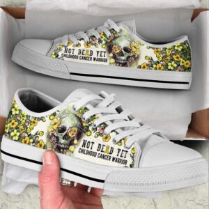 Childhood Cancer Shoes Rose Flowers Skull Low Top Shoes Canvas Shoes Low Top Designer Shoes Low Top Sneakers 2 yfsp72.jpg