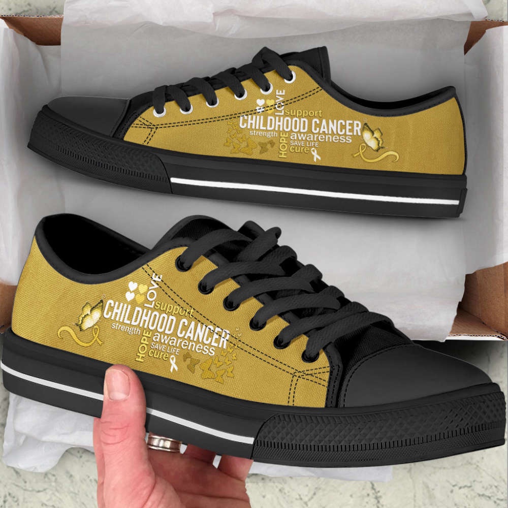 Childhood Cancer Typography Low Top Shoes, Low Top Designer Shoes, Low Top Sneakers Childhood Cancer Typography Low Top Shoes, Low Top Designer Shoes, Low Top Sneakers