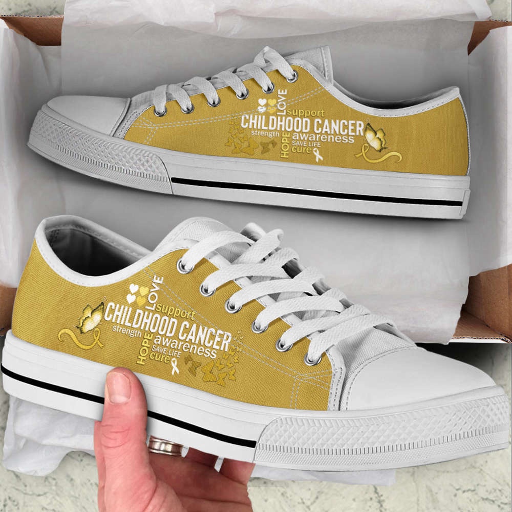 Childhood Cancer Typography Low Top Shoes, Low Top Designer Shoes, Low Top Sneakers Childhood Cancer Typography Low Top Shoes, Low Top Designer Shoes, Low Top Sneakers