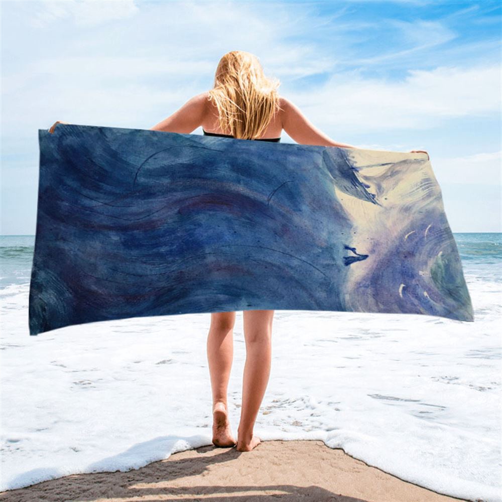 Christ And Peter Sea Of Galilee Beach Towel, Jesus Art Prints, Jesus Art, Christian Beach Towel, Summer Towels