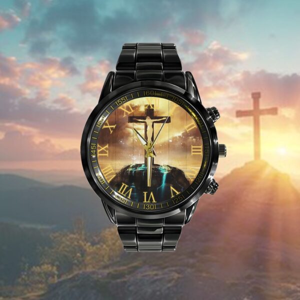 Christ On The Cross On Hill Watch, Christian Watch, Religious Watches, Jesus Watch