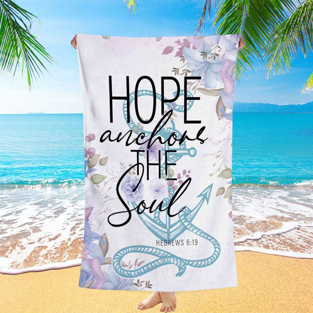Christian Beach Towel Flower Hope Anchors The Soul Beach Towel, Christian Beach Towel, Summer Towels Christian Beach Towel Flower Hope Anchors The Soul Beach Towel, Christian Beach Towel, Summer Towels