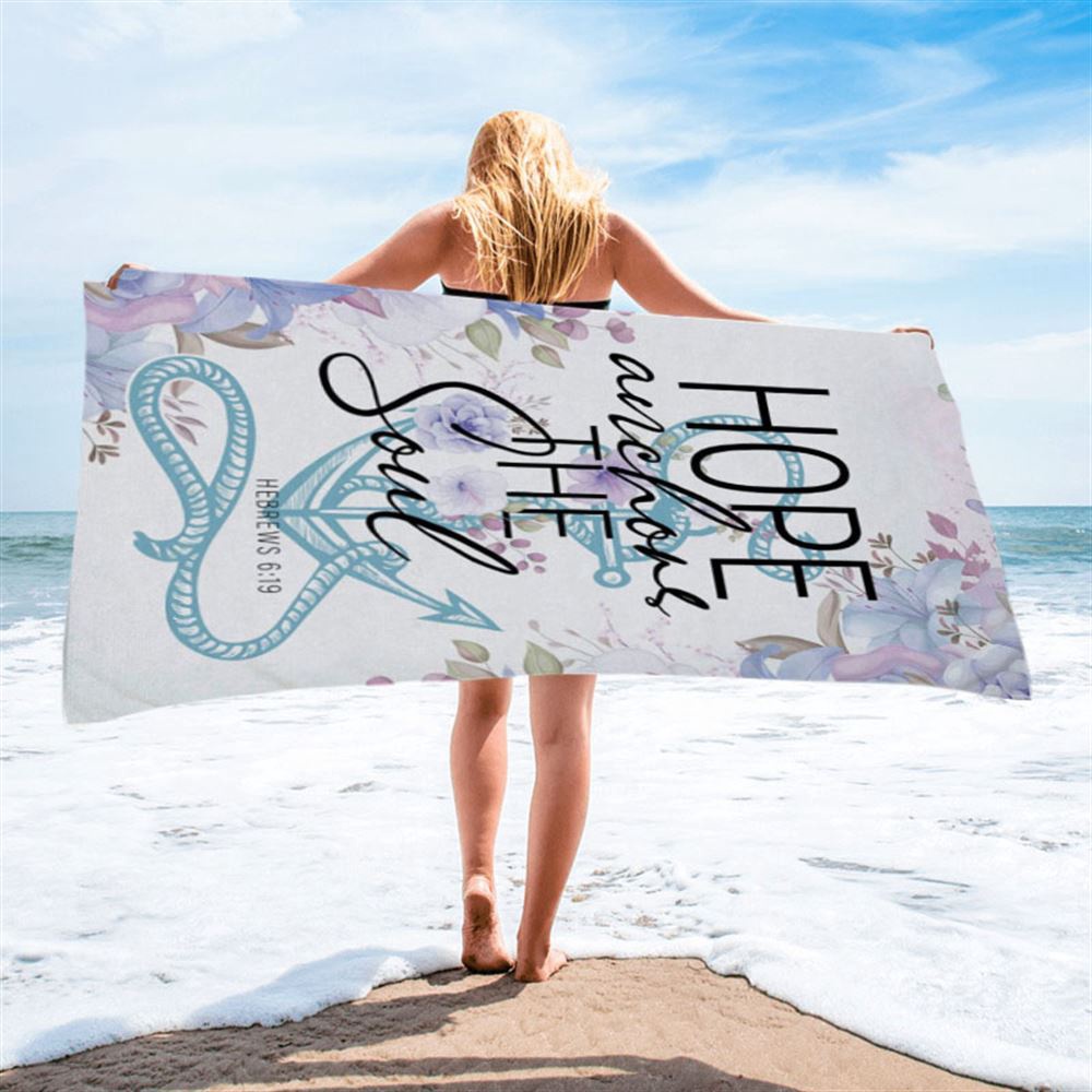 Christian Beach Towel Flower Hope Anchors The Soul Beach Towel, Christian Beach Towel, Summer Towels Christian Beach Towel Flower Hope Anchors The Soul Beach Towel, Christian Beach Towel, Summer Towels