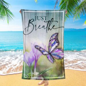 Christian Just Breathe Butterfly Beach Towel, Christian…
