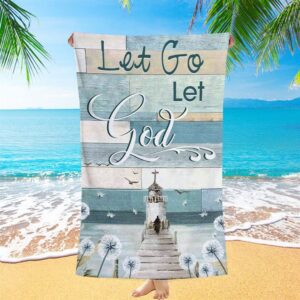 Christian Let Go Let God Beach Towel,…