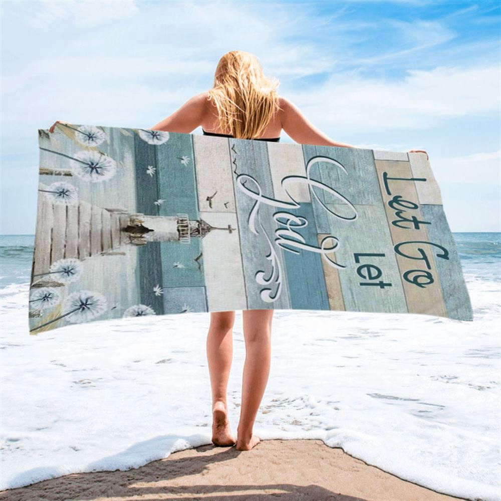 Christian Let Go Let God Beach Towel, Christian Beach Towel, Summer Towels Christian Let Go Let God Beach Towel, Christian Beach Towel, Summer Towels