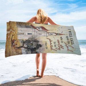 Church Peace Painting I Will Call Upon The Lord Beach Towel Christian Beach Towel Summer Towels 2 tkgivd.jpg