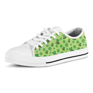 Clover And Hat St. Patrick s Day Print White Low Top Shoes Low Top Designer Shoes Low Top Sneakers 2 mjlqxp.jpg