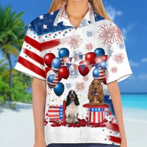 Cocker Spaniel Independence Day Hawaiian Shirt, 4th…