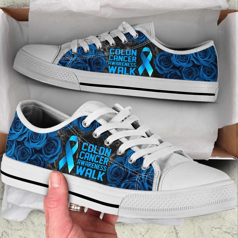 Colon Cancer Shoes Awareness Walk Low Top Shoes Canvas Shoes, Low Top Designer Shoes, Low Top Sneakers