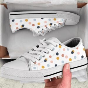 Colorful Dots, Dots Pattern Low Top Shoes,…