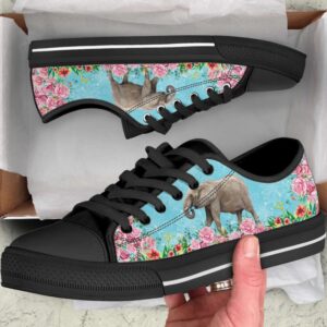 Colorful Elephant Flower Line Canvas Print Lo Low Tops Low Top Sneakers 2 aq6oee.jpg
