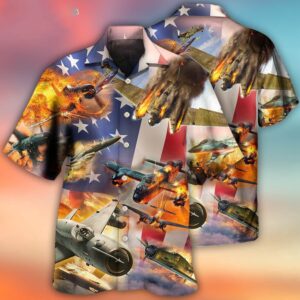 Combat Aircraft Independence Day Hawaiian Shirt, 4th…