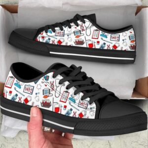 Comfortable Nurse Pattern Icon Canvas Sneakers Low Top Designer Shoes Low Top Sneakers 2 z57hcb.jpg