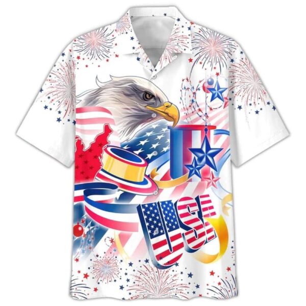 Cool Hawaiian Shirt With Usa Eagle Independence’s Day Aloha Short Sleeve Hawaii Shirt For 4Th Of July, 4th Of July Hawaiian Shirt, 4th Of July Shirt