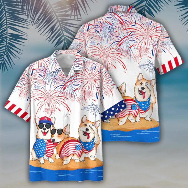 Corgi Hawaiian Shirts, Independence Day Is Coming, 4th Of July Hawaiian Shirt, 4th Of July Shirt
