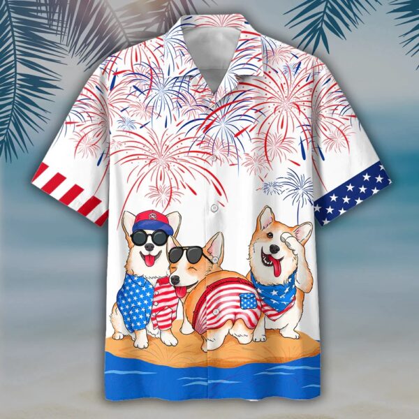 Corgi Hawaiian Shirts, Independence Day Is Coming, 4th Of July Hawaiian Shirt, 4th Of July Shirt