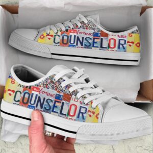Counselor License Plates Low Top Shoes, Low…