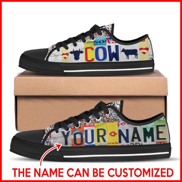 Cow License Plates Low Top Shoes Canvas Shoes, Low Tops, Low Top Sneakers