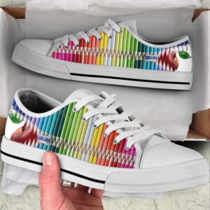 Crayon Color Eat Apple Low Top Shoes,…
