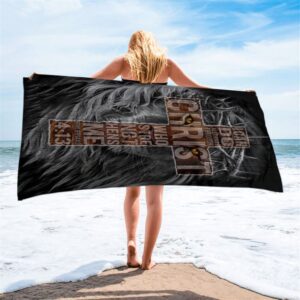Cross Black Lion I Can Do All Things Through Christ Beach Towel Christian Beach Towel Summer Towels 2 r8in4a.jpg
