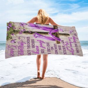 Cross My Chains Are Gone I ve Been Set Free My God Beach Towel Christian Beach Towel Summer Towels 2 r1eycr.jpg
