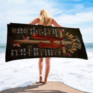 Cross With Red Cloth I Can Only Imagine Beach Towel Christian Beach Towel Summer Towels 2 bnwetm.jpg