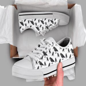 Crow Print Low Top Shoes, Low Top…