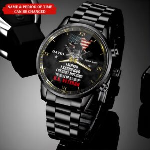 Custom Name And Time I Served I Sacrificed I Regret Nothing Veteran Business Watch Watch Military Men Military Watch Fathers Watches 3 xqmohd.jpg