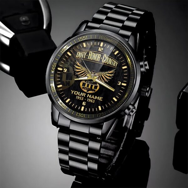 Custom Name Time Duty Honor Country Vietnam Veteran Business Watch, Watch Military, Men Military Watch, Fathers Watches