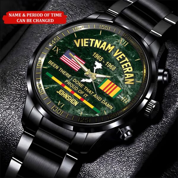 Custom Name Time Watch, Vietnam Veteran Watch, Watch Military, Men Military Watch, Fathers Watches