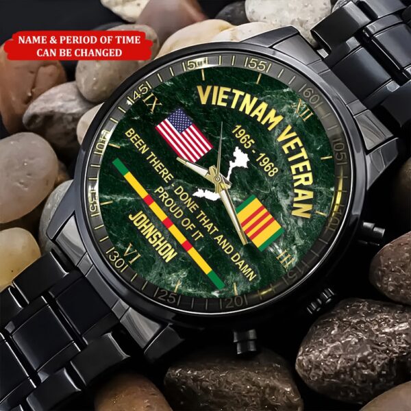 Custom Name Time Watch, Vietnam Veteran Watch, Watch Military, Men Military Watch, Fathers Watches