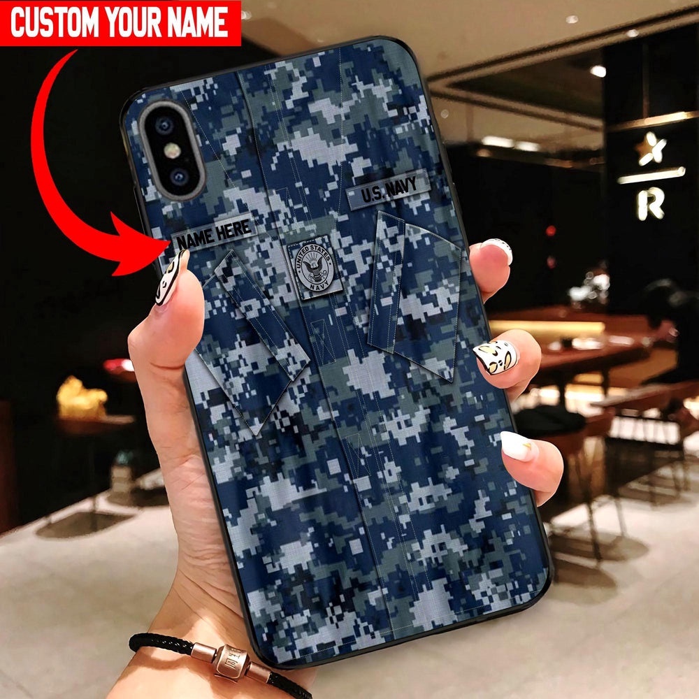 Custom Normal Phone Case United States Navy TC9 All Over Printed, Military Phone Cases, Navy Phone Case