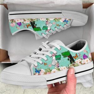 Cute Couple Alligator Love Flower Watercolor Low…