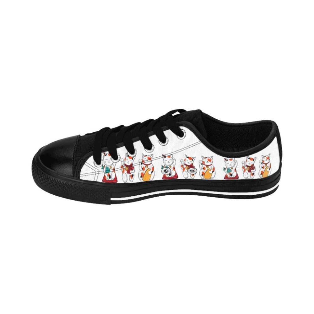 Cute Women’s, Teens Feelin Lucky Cat Sneakers Kawaii Pastel Goth Cute Cute Style, Low Top Sneakers, Low Top Designer Shoes