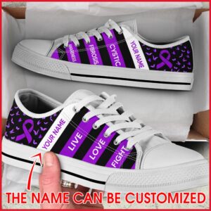 Cystic Fibrosis Shoes Plaid Low Top Shoes…