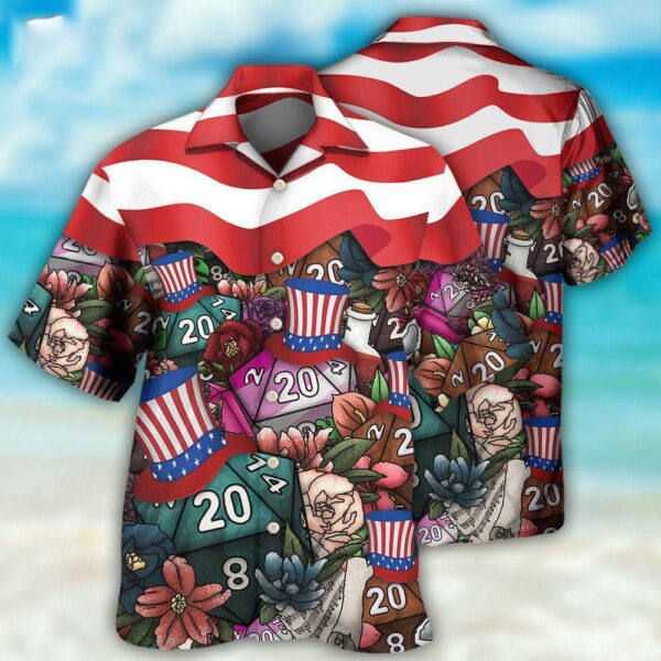 D20 Independence Day Hawaiian Shirt, 4th Of July Hawaiian Shirt, 4th Of July Shirt