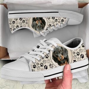 Dachshund Dog Pattern Brown Canvas Low Top Shoes Designer Low Top Shoes Low Top Sneakers 2 w0fuqm.jpg