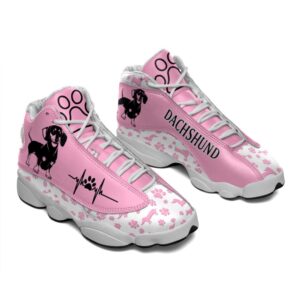 Dachshund Dog Paw Pattern Pink Shoes Sport…
