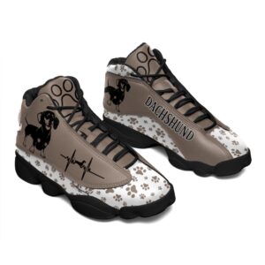Dachshund Dog Paw Pattern Shoes Sport Sneaker Curved Basketball Shoes Basketball Shoes 3 uipqha.jpg