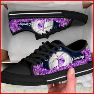 Dancing And Purple Flower Canvas Low Top…