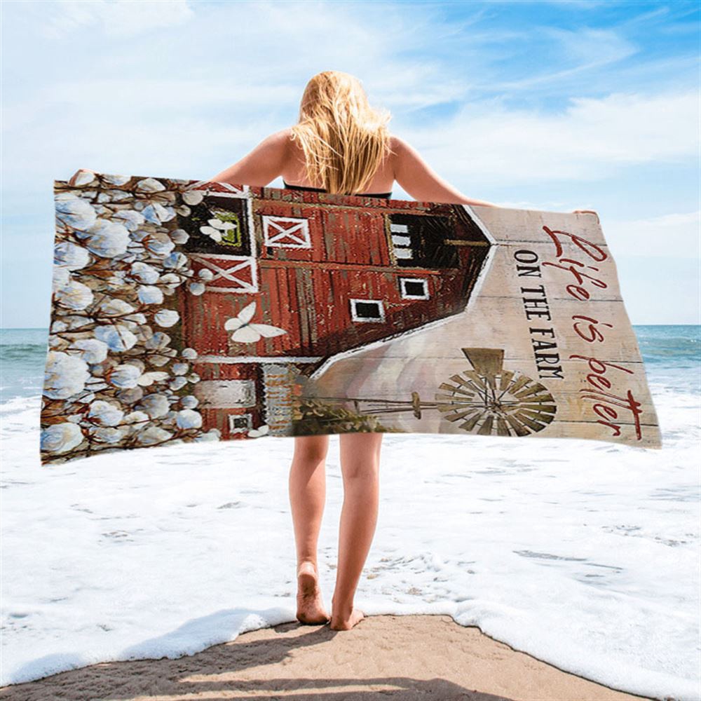 Dandelion Field Life Is Better On The Farm Beach Towel, Christian Beach Towel, Summer Towels Dandelion Field Life Is Better On The Farm Beach Towel, Christian Beach Towel, Summer Towels